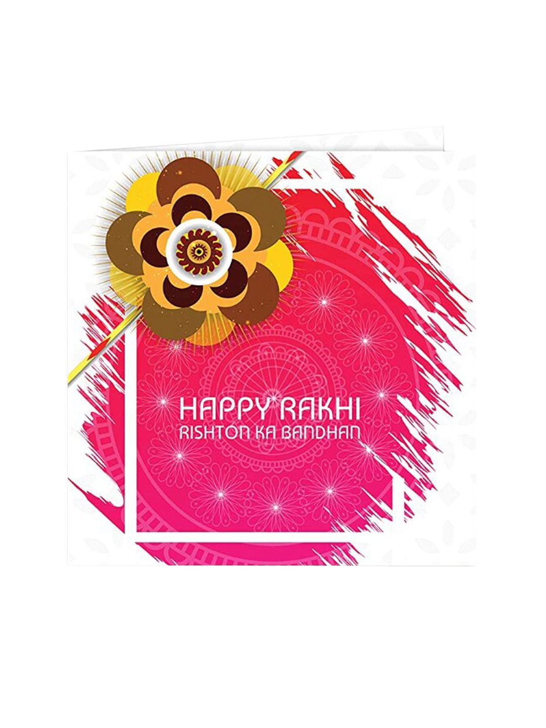 Dhiyona Set Of 2 Stone Studded Rakhi Greeting Card & Roli Chawal