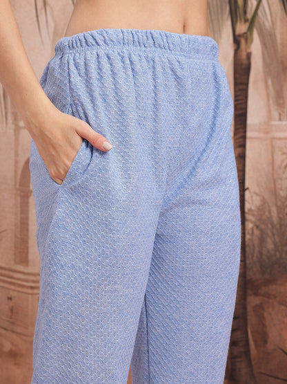 Ethnic Motifs Woolen Straight Winter Kurta With Trousers & Dupatta