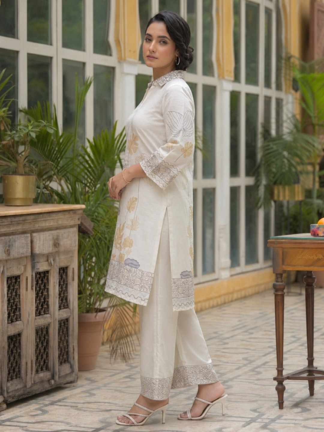Dagdai Dove cotton printed co-ord set