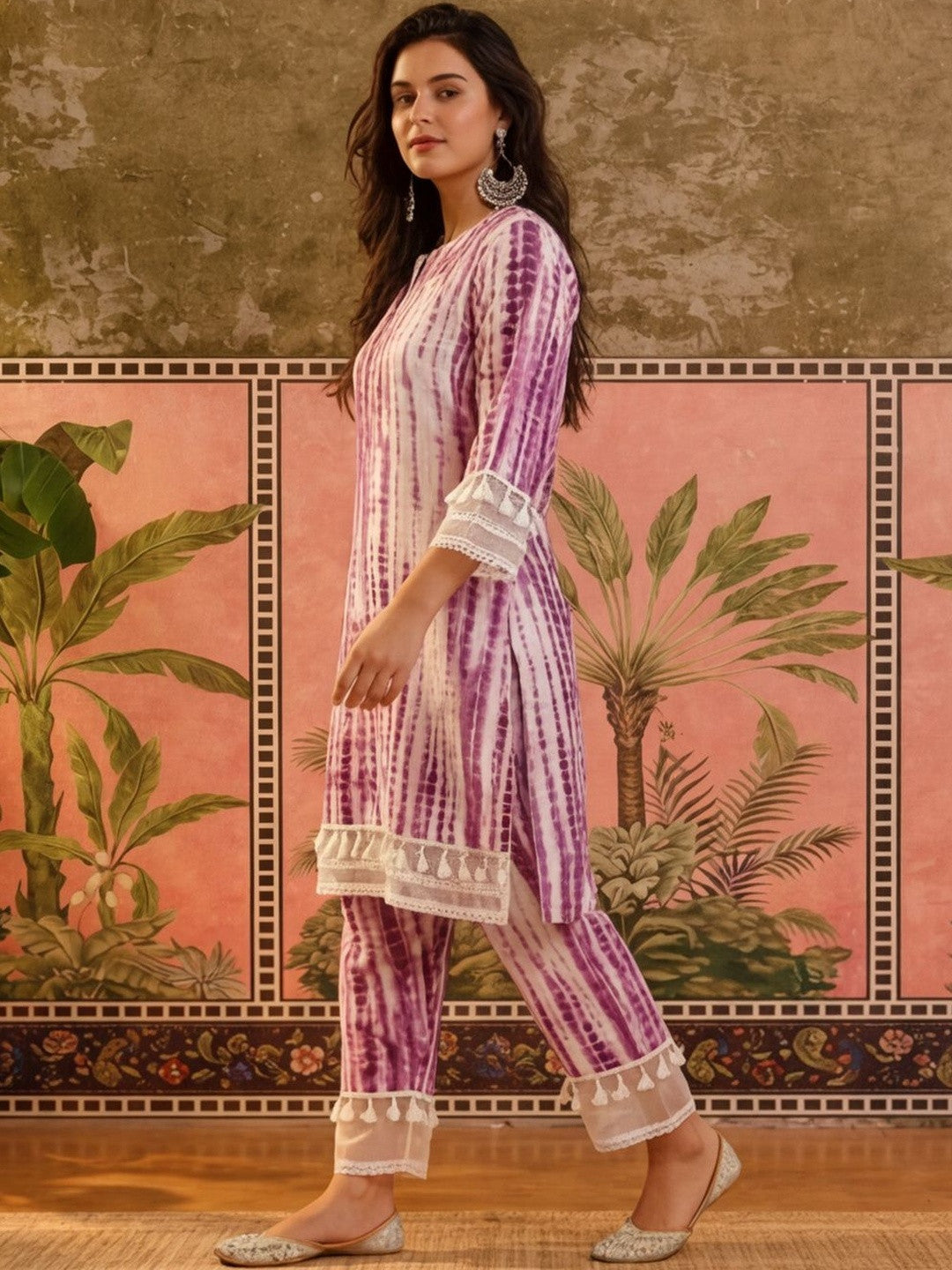 Printed Pure Cotton Round Neck Kurta & Trousers