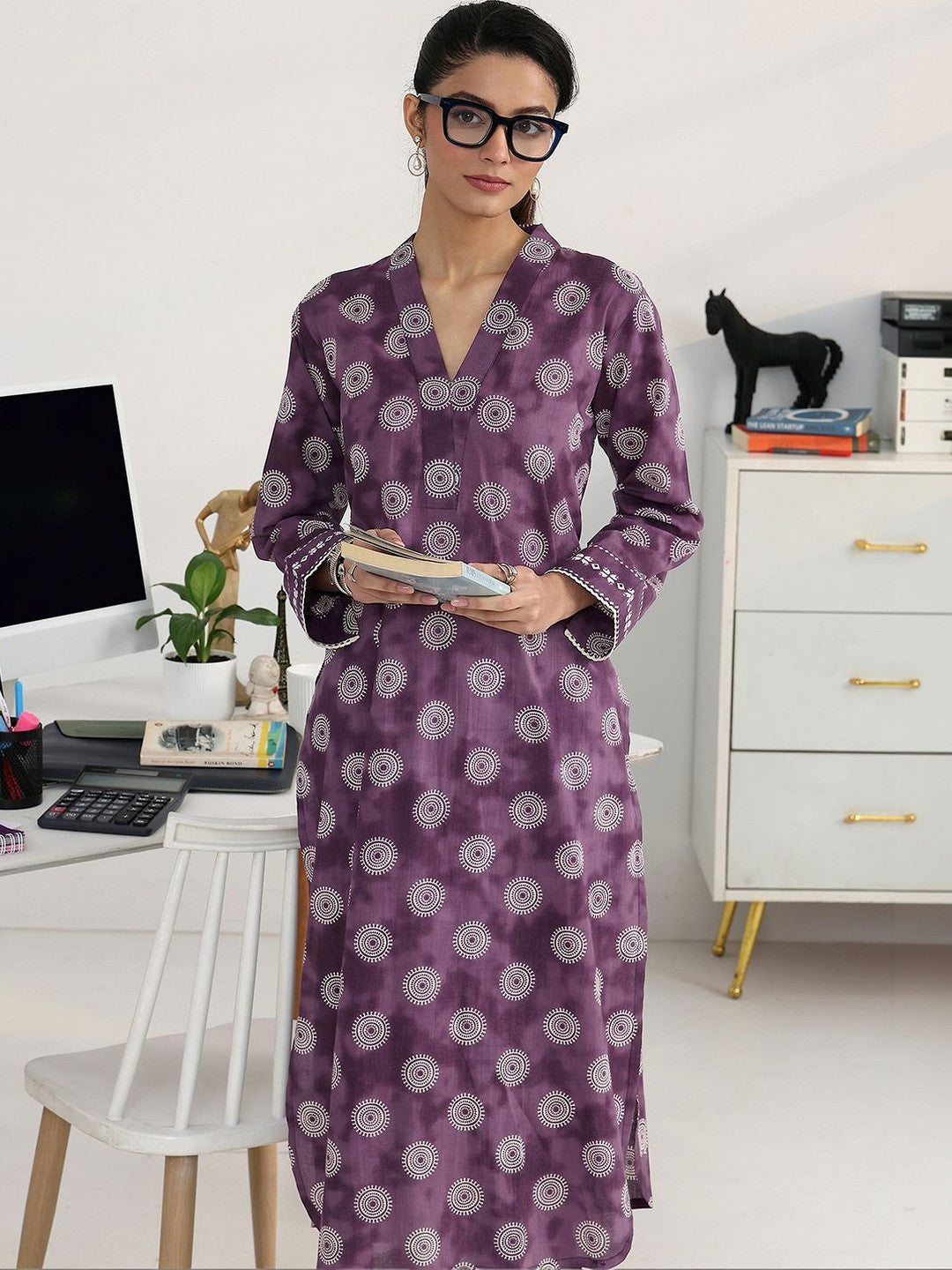 Women Ethnic Motifs Printed Regular Kurta with Trousers