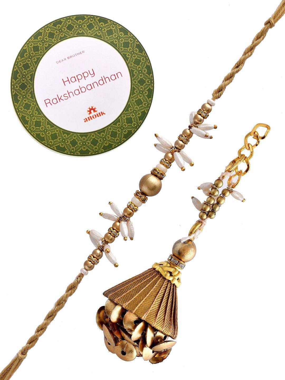 Dhiyona Bhaiya Bhabhi Rakhi With Roli Chawal & Card