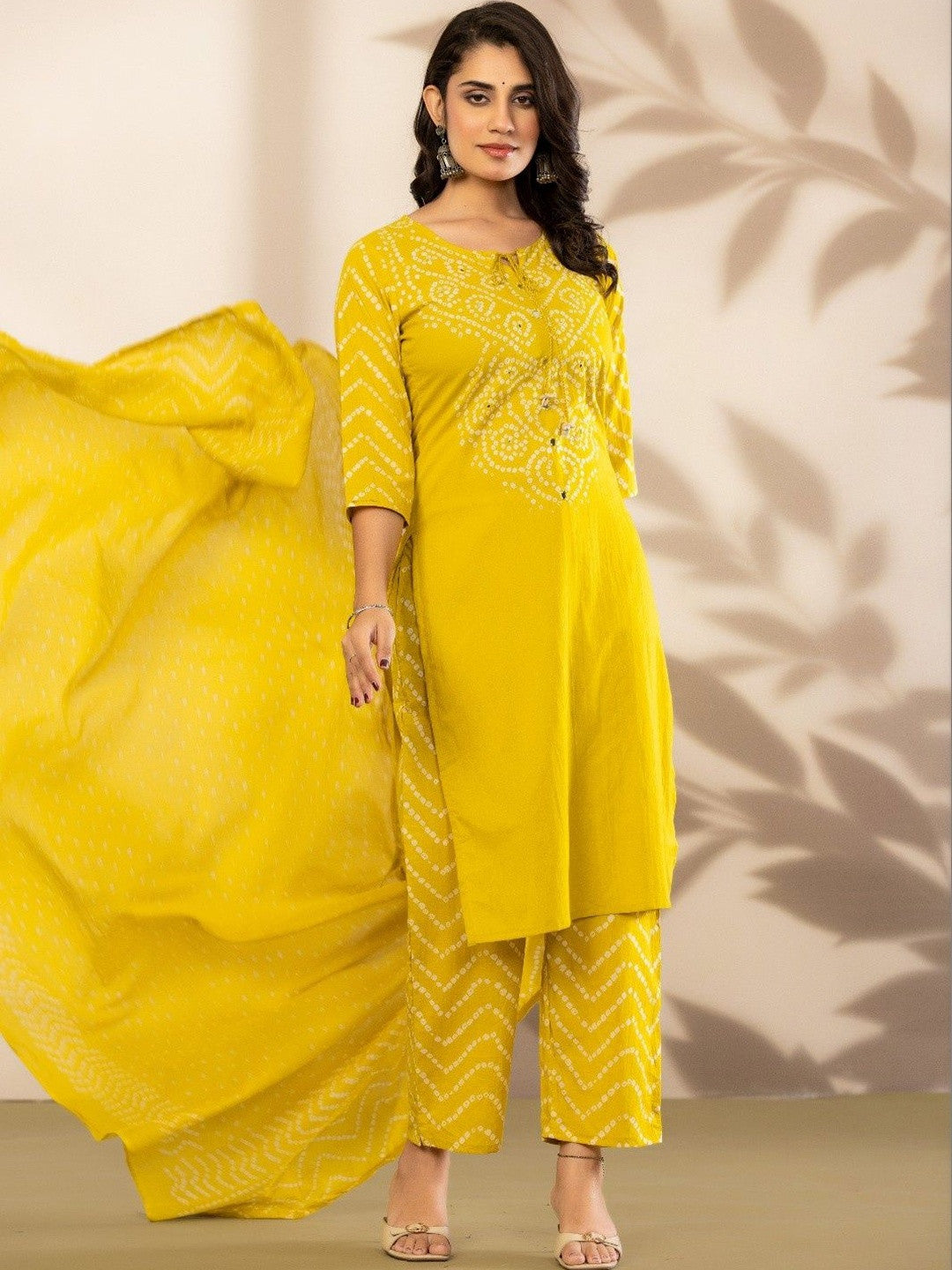 Women Ethnic Motifs Printed Regular Pure Cotton Kurta with Trousers & With Dupatta