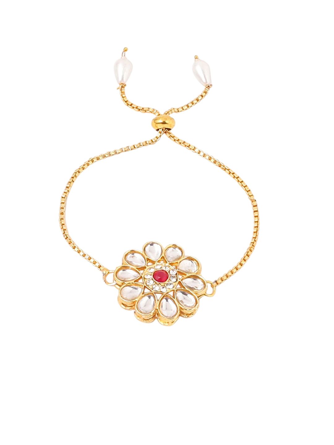 Dhiyona Kundan Studded And Beaded Bhaiya Bhabhi Rakhis With Roli Chawal