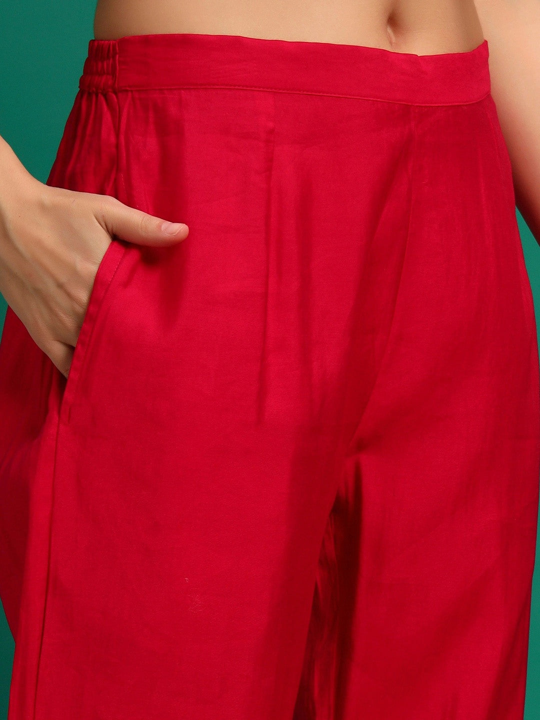 Women Ethnic Motifs Printed Regular Thread Work Kurta with Trousers & With Dupatta
