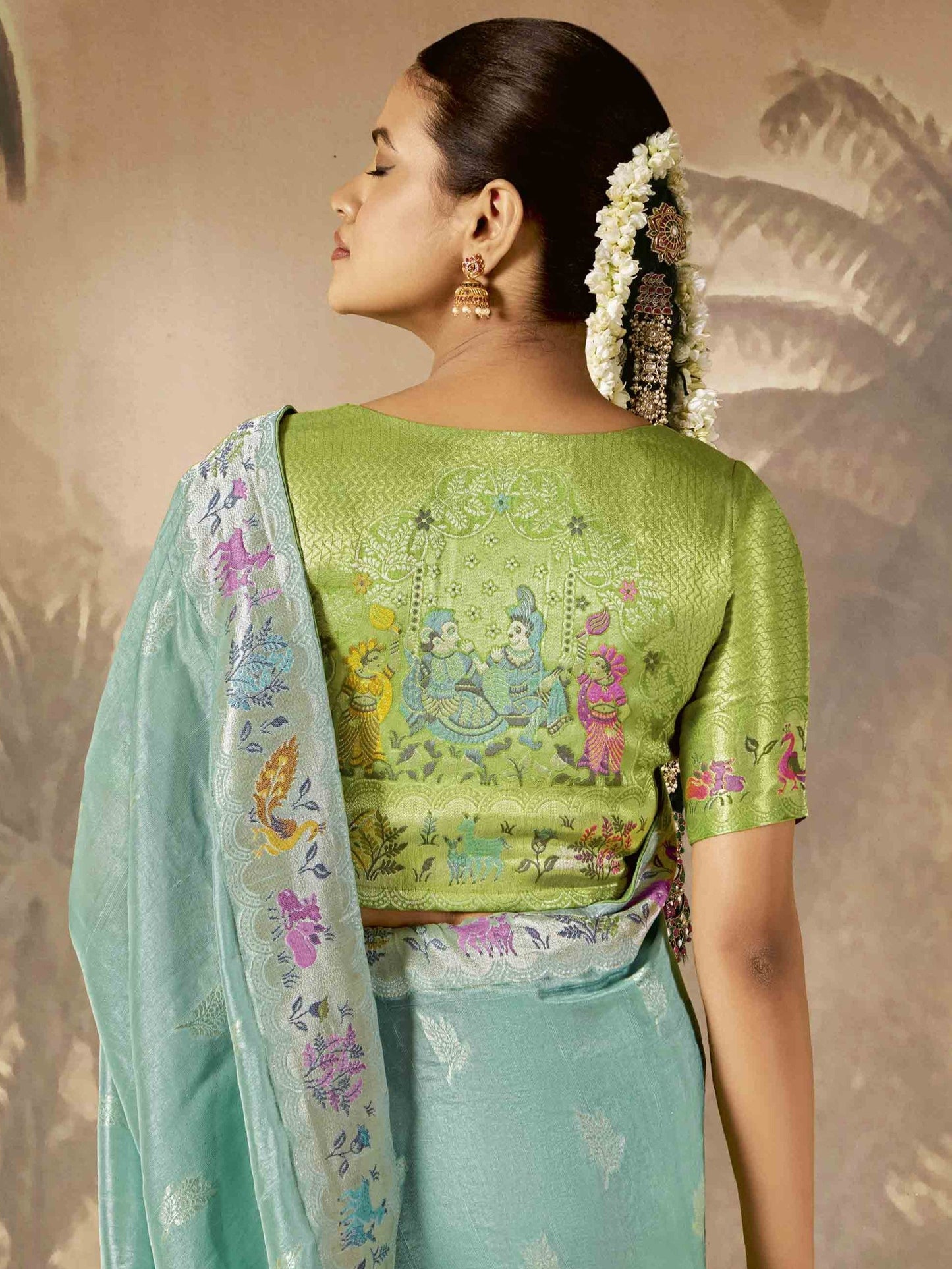 Dhiyona KM Women Elegant Sea Green Designer Saree “ Perfect For Festive, Party & Wedding Wear