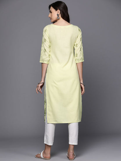 Dhiyona IE Pack Of 2 Ethnic Motifs Foil Printed Straight Kurta