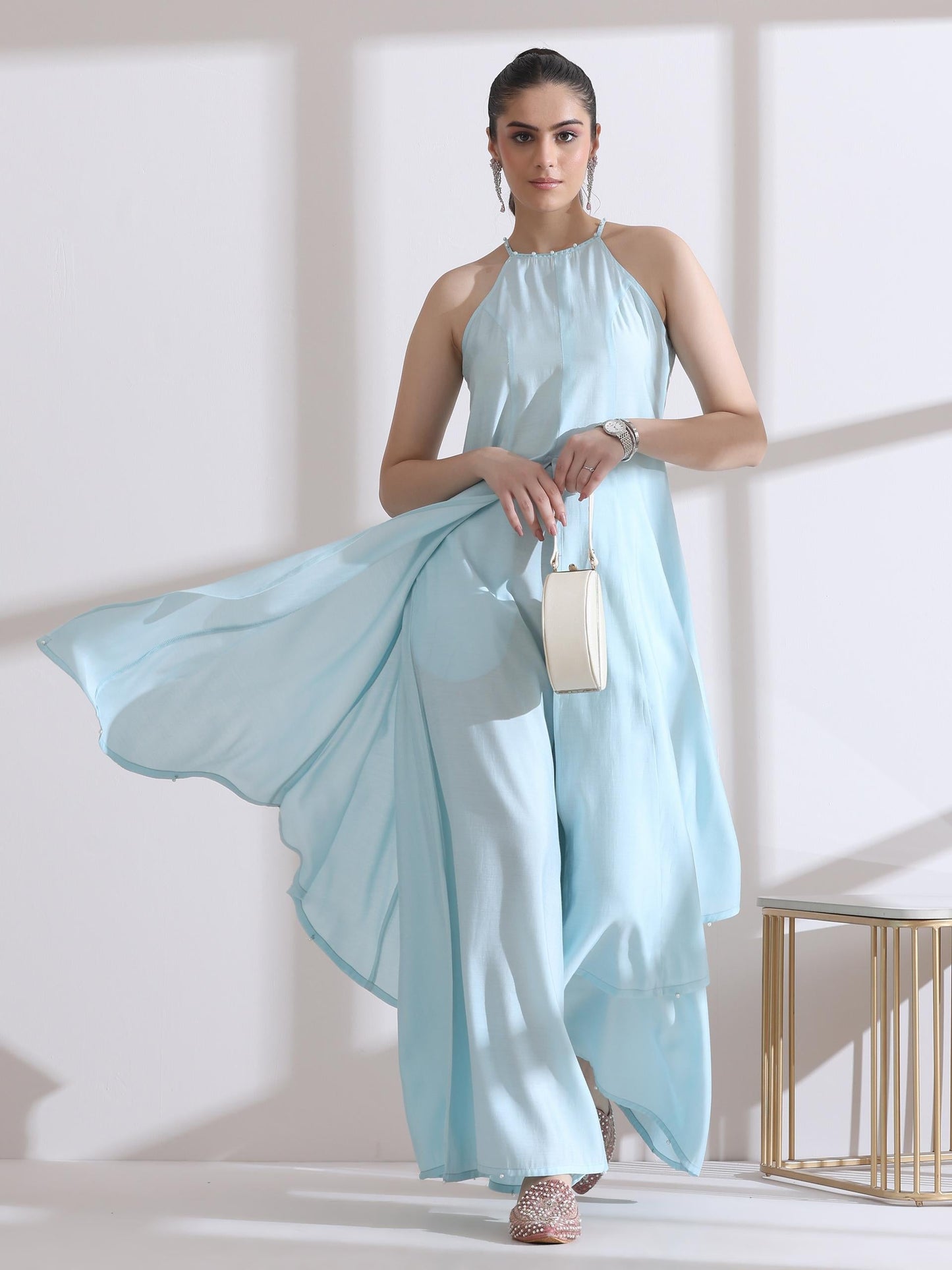 Dhiyona ST 1 Pc Airskin Light Blue Palazzo Pant