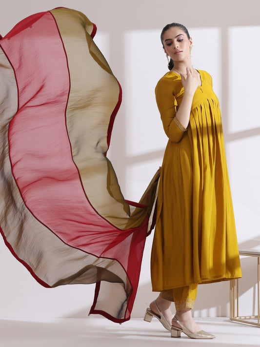Dhiyona ST 1 Pc Dupatta - Banarasi Tissue 3 Colour Dupatta