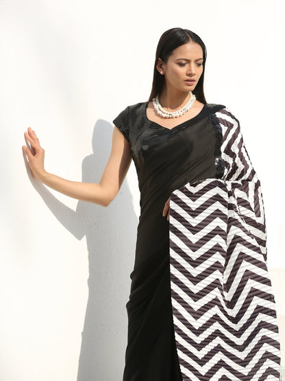 Dhiyona ST Black Sequin Cap Sleeves