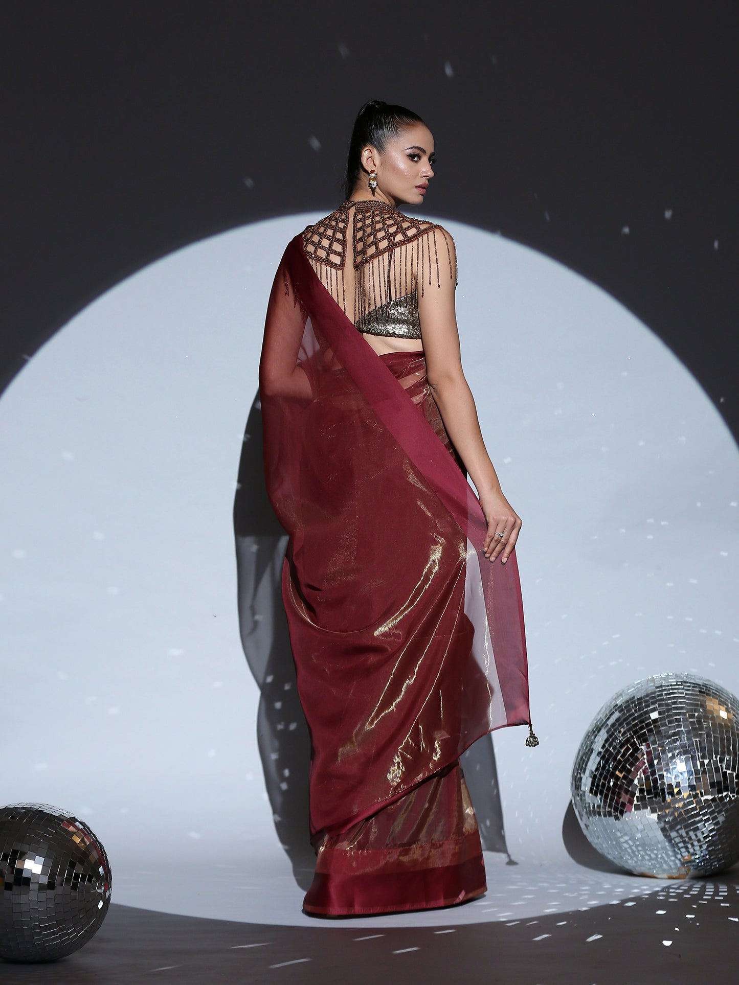 Dhiyona ST Cape - Jewelled Bronze Mesh
