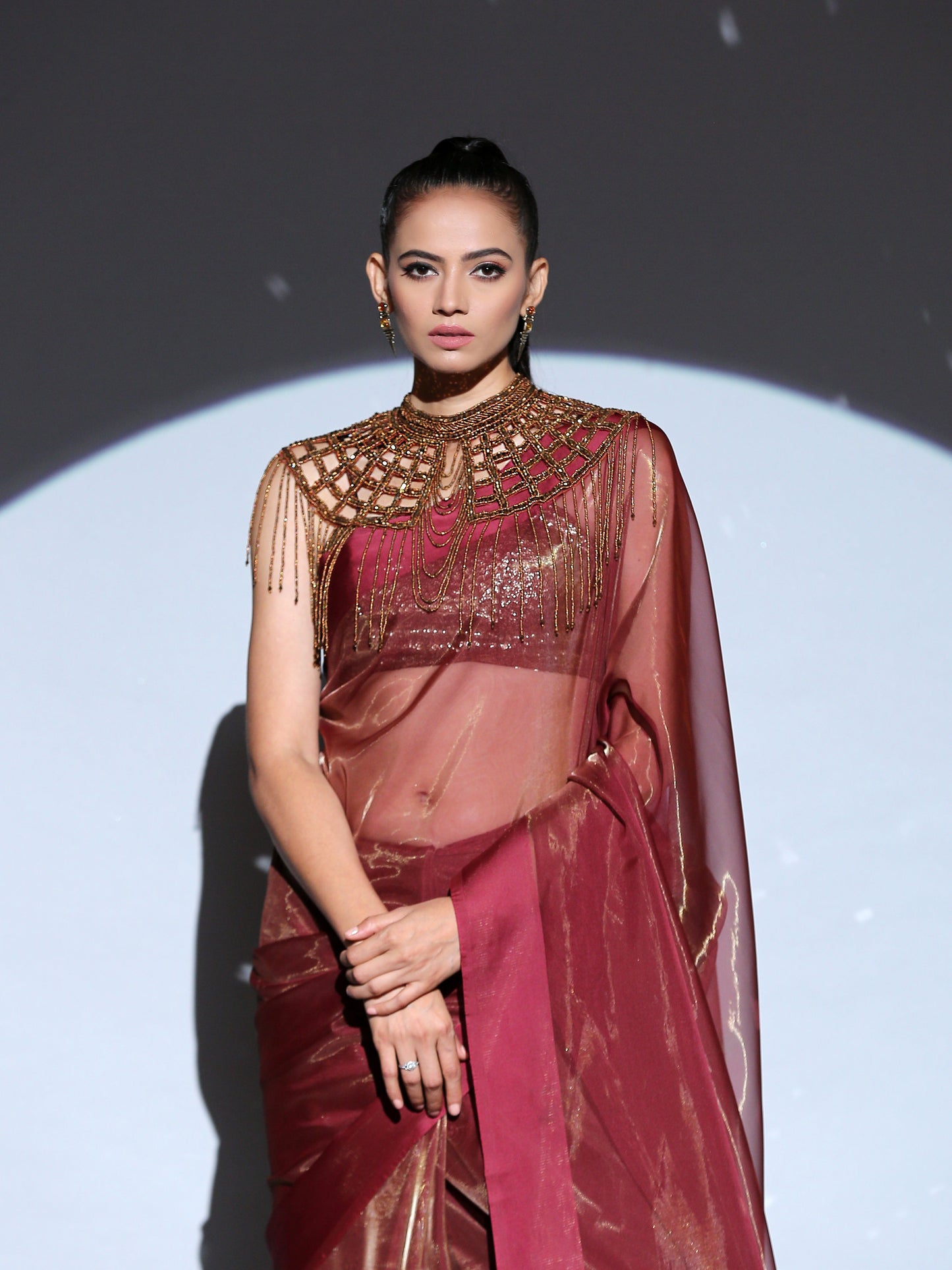 Dhiyona ST Cape - Jewelled Bronze Mesh
