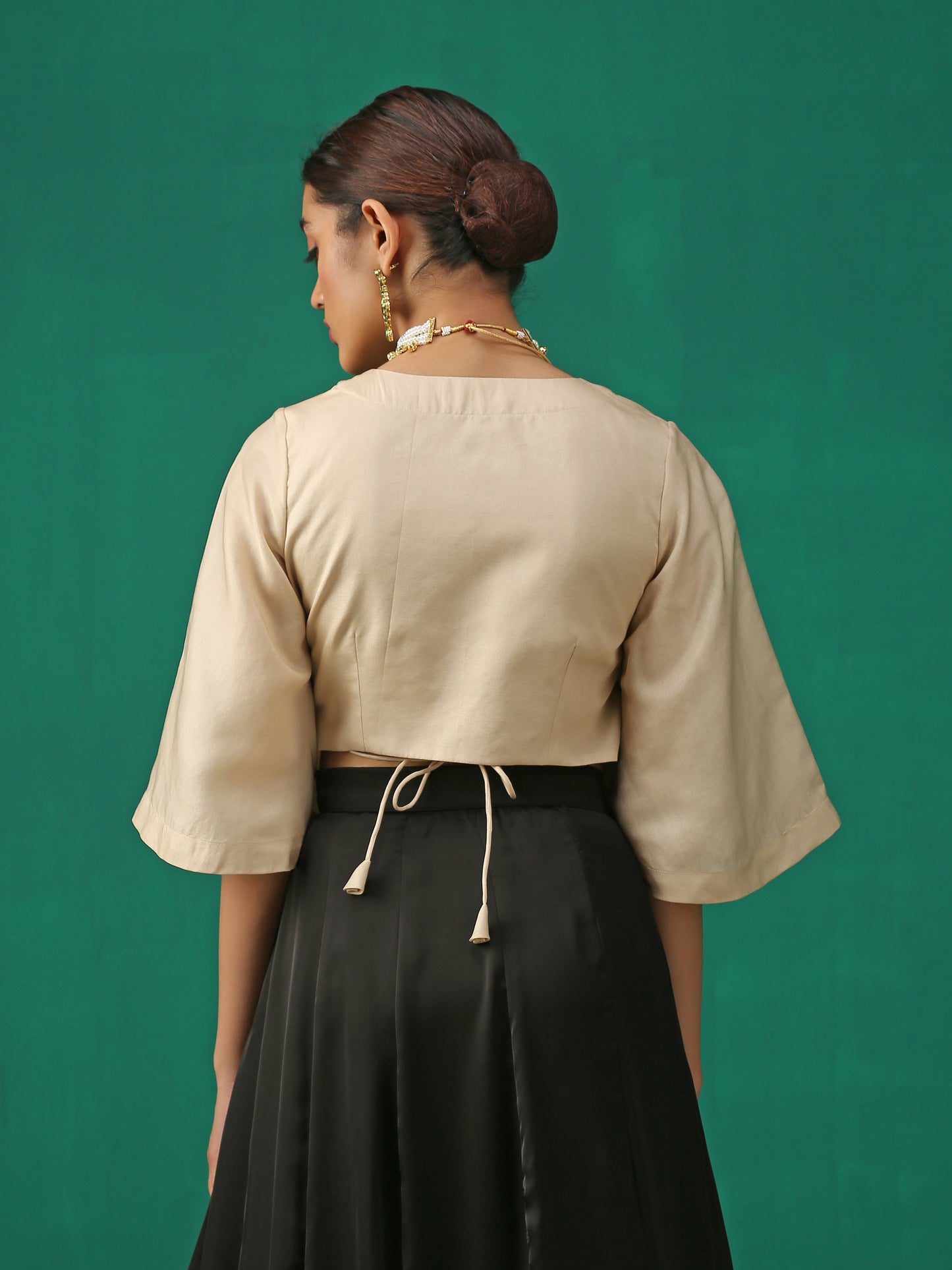 Dhiyona ST Elegance Wrapped in Kundan Buttons Blouse