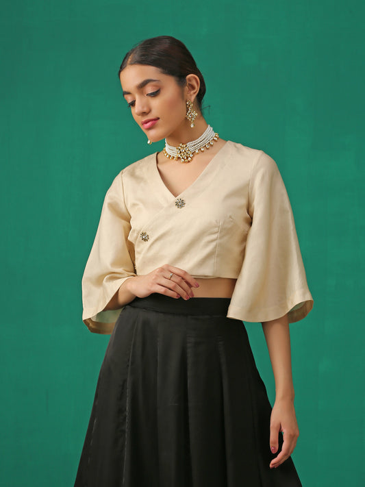 Dhiyona ST Elegance Wrapped in Kundan Buttons Blouse