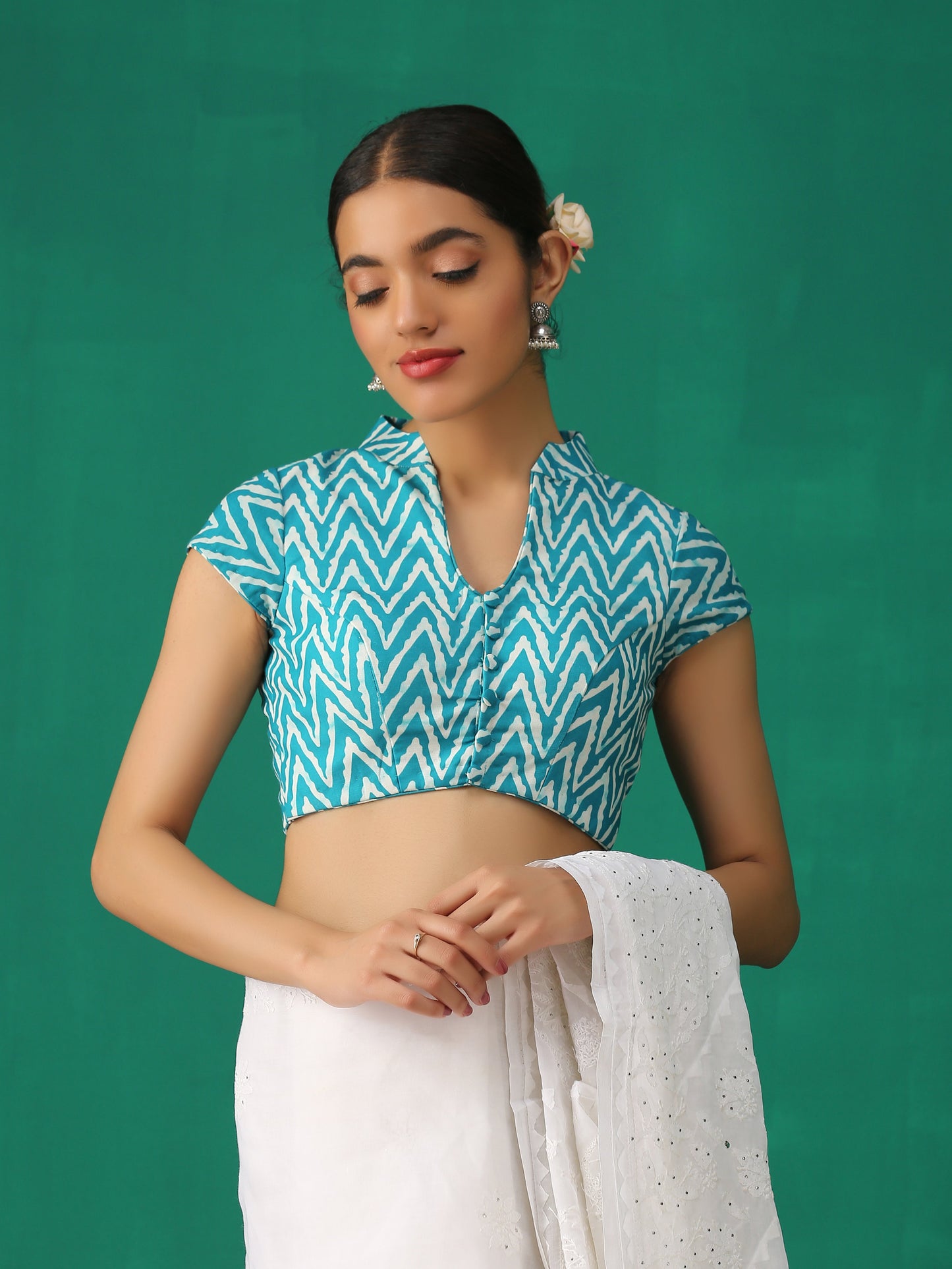 Dhiyona ST Jade Print Cap Sleeve Blouse