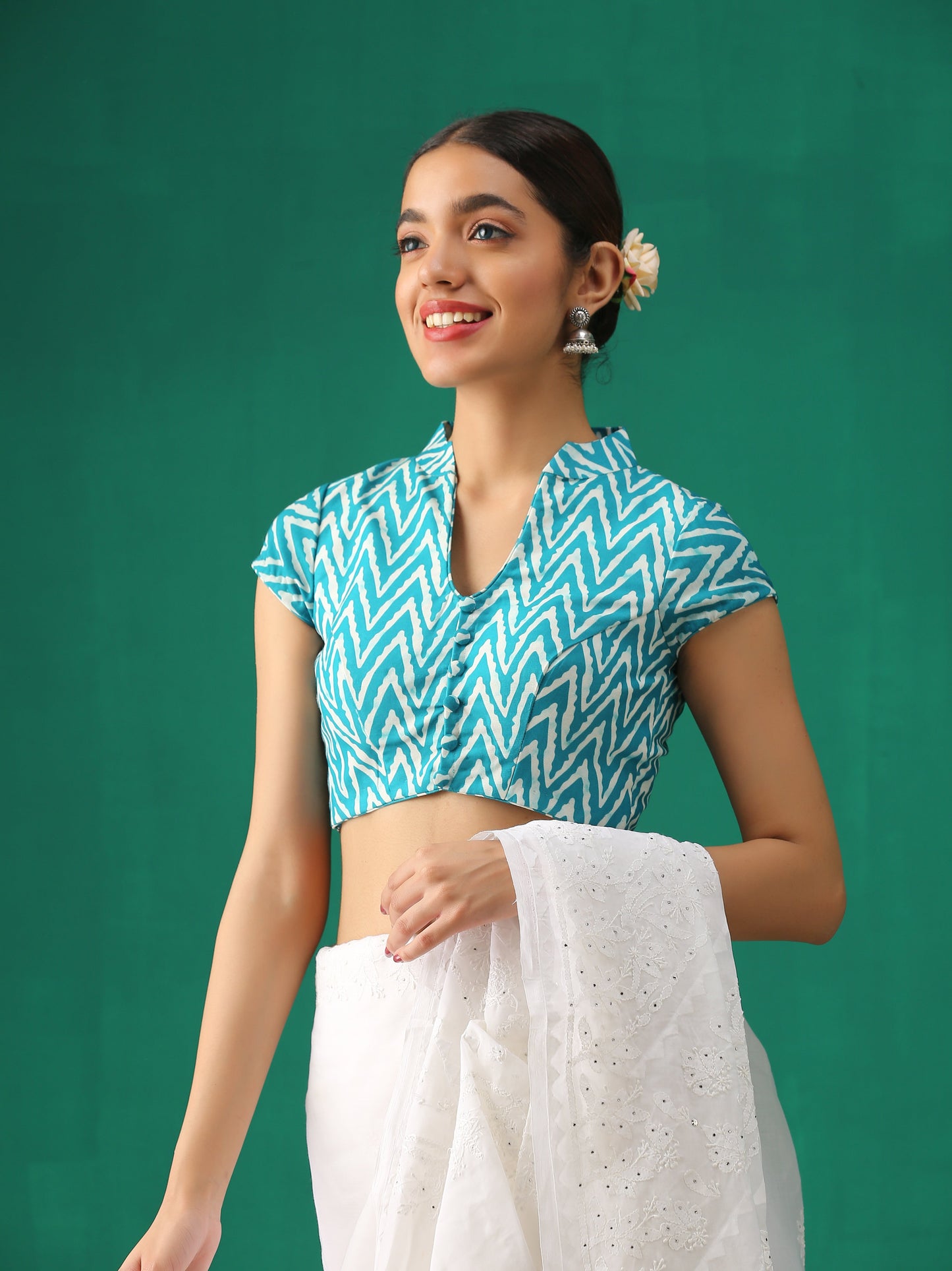Dhiyona ST Jade Print Cap Sleeve Blouse