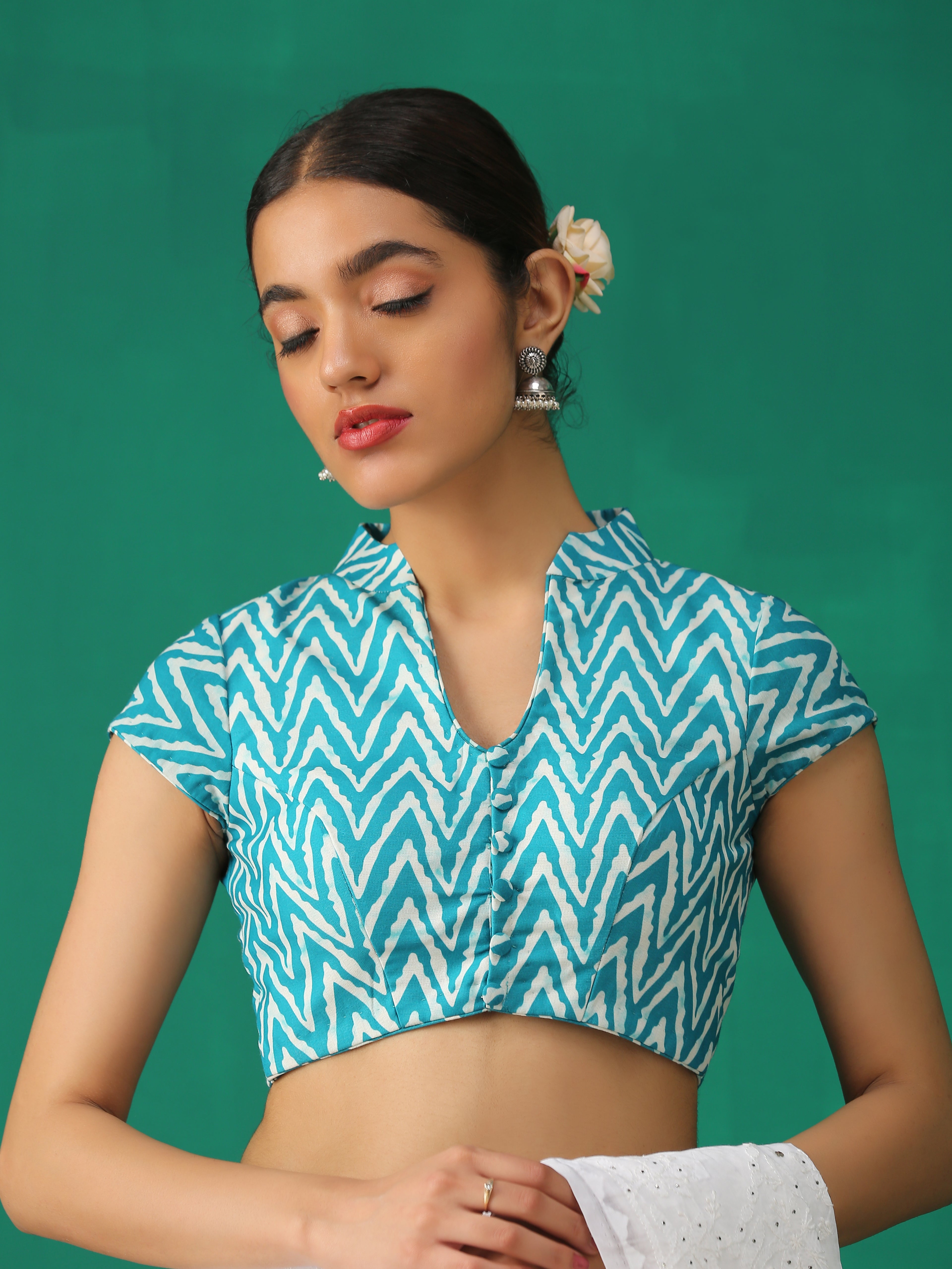 Dhiyona ST Jade Print Cap Sleeve Blouse