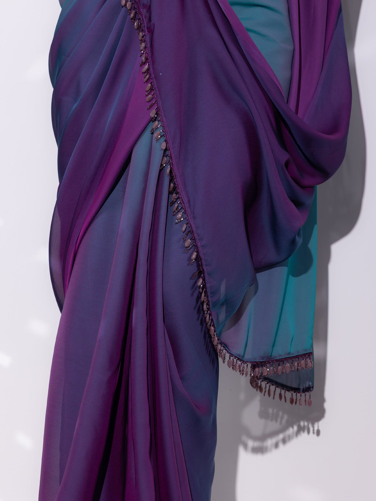 Dhiyona ST Rarity Ombre Butter Chiffon Saree with Lace & Blouse fabric