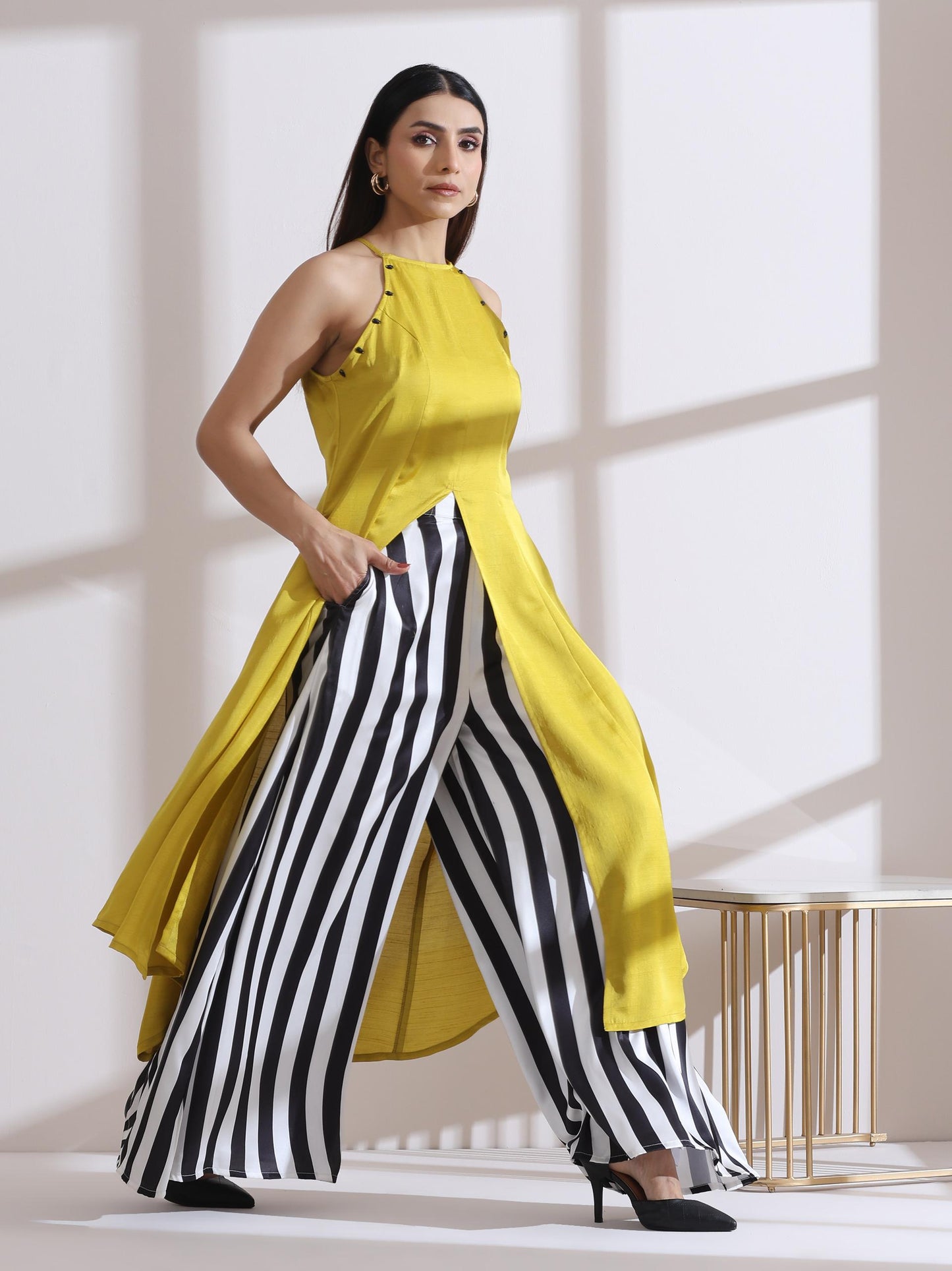 Dhiyona ST 1 Pc Satin Zebra Stripe Palazzo Pant