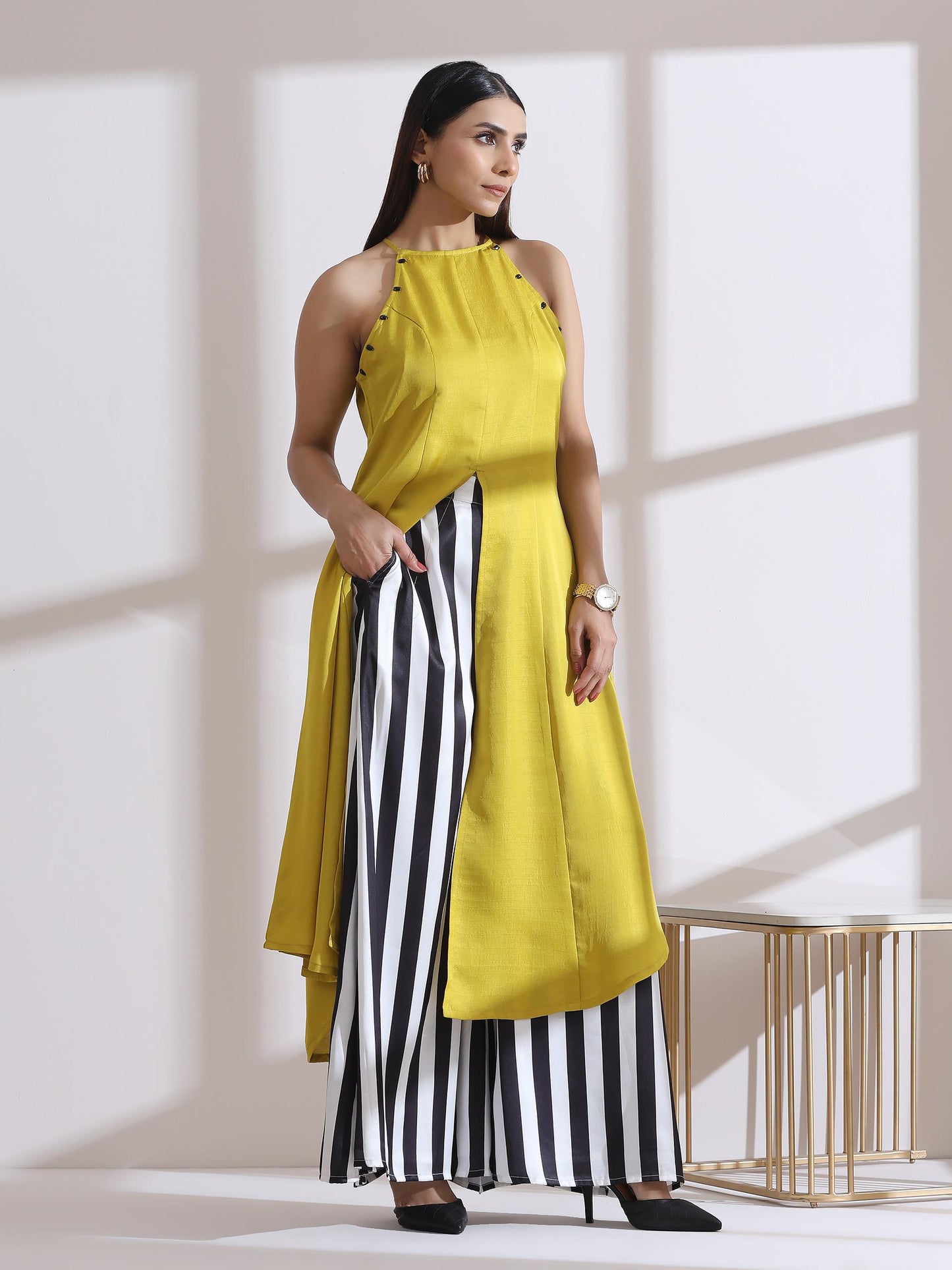 Dhiyona ST 1 Pc Satin Zebra Stripe Palazzo Pant