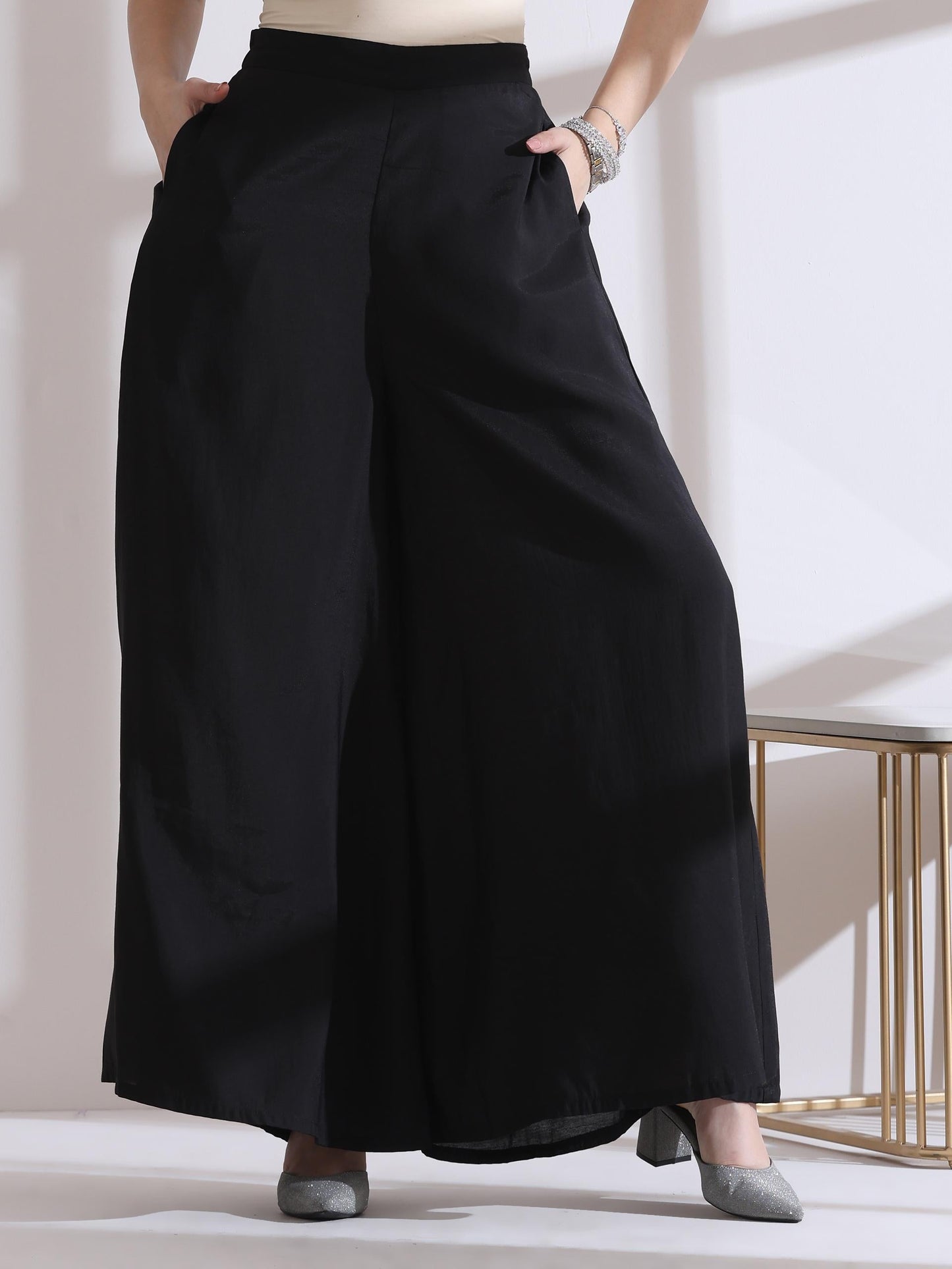Dhiyona ST 1 Pc Airskin Black Palazzo Pant