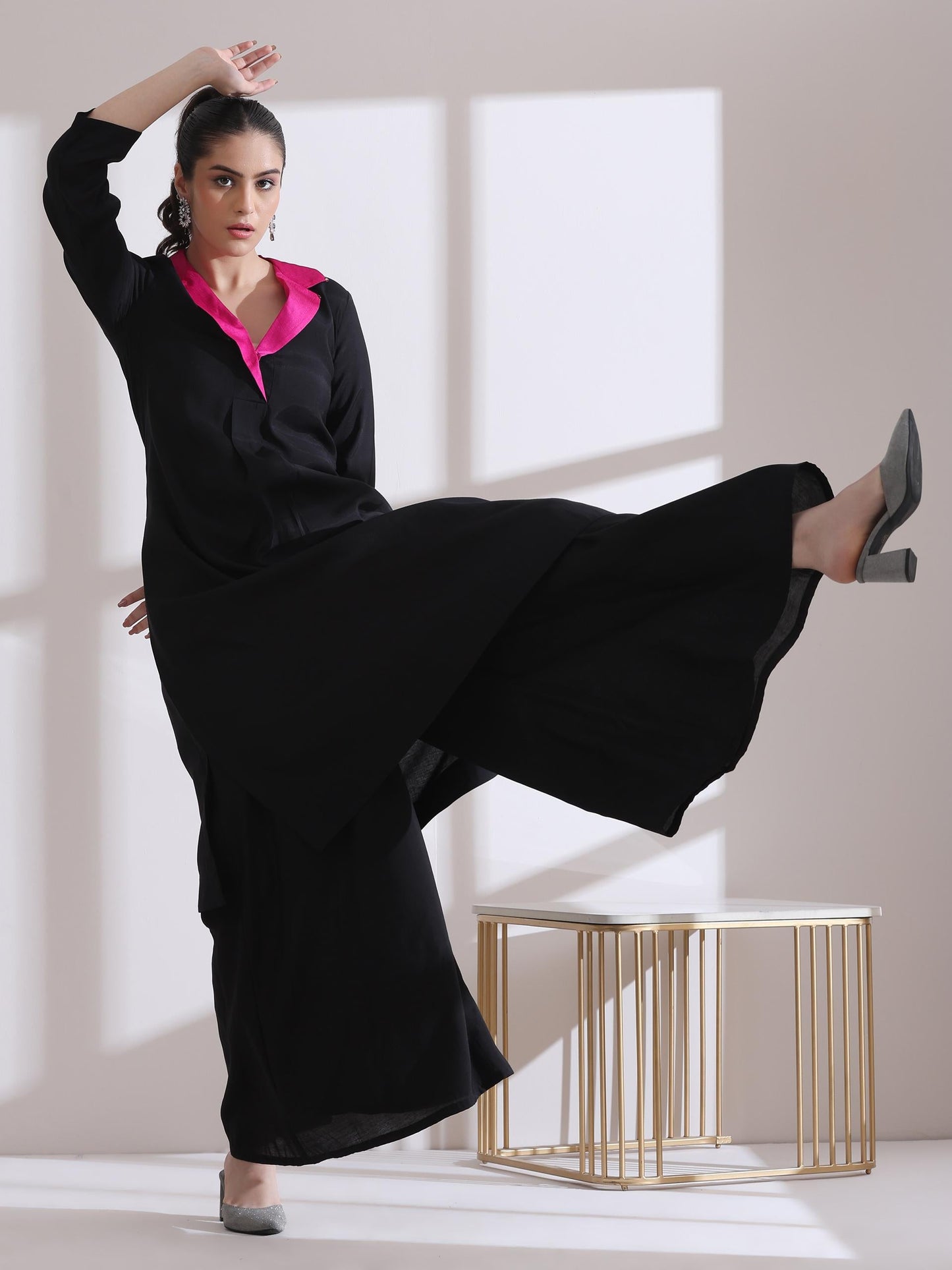 Dhiyona ST 1 Pc Airskin Black Palazzo Pant