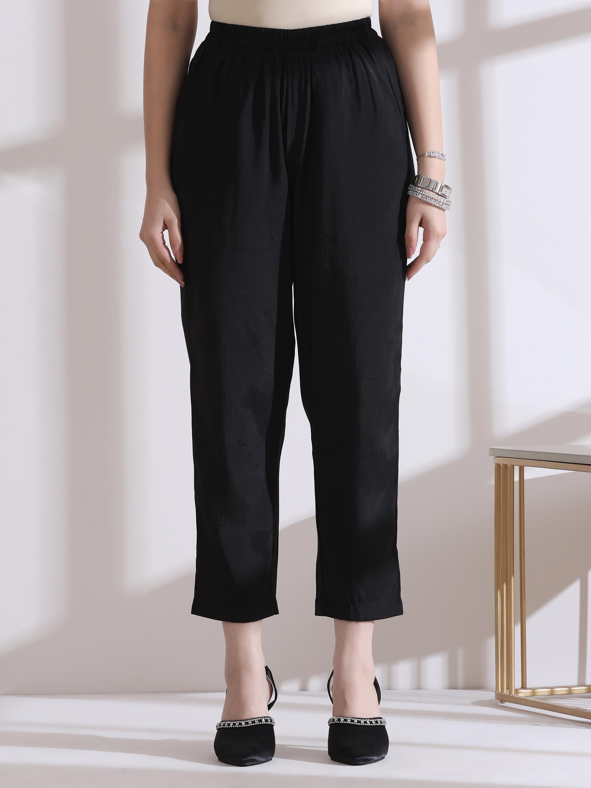 Dhiyona ST 1 Pc Airskin Black Pants