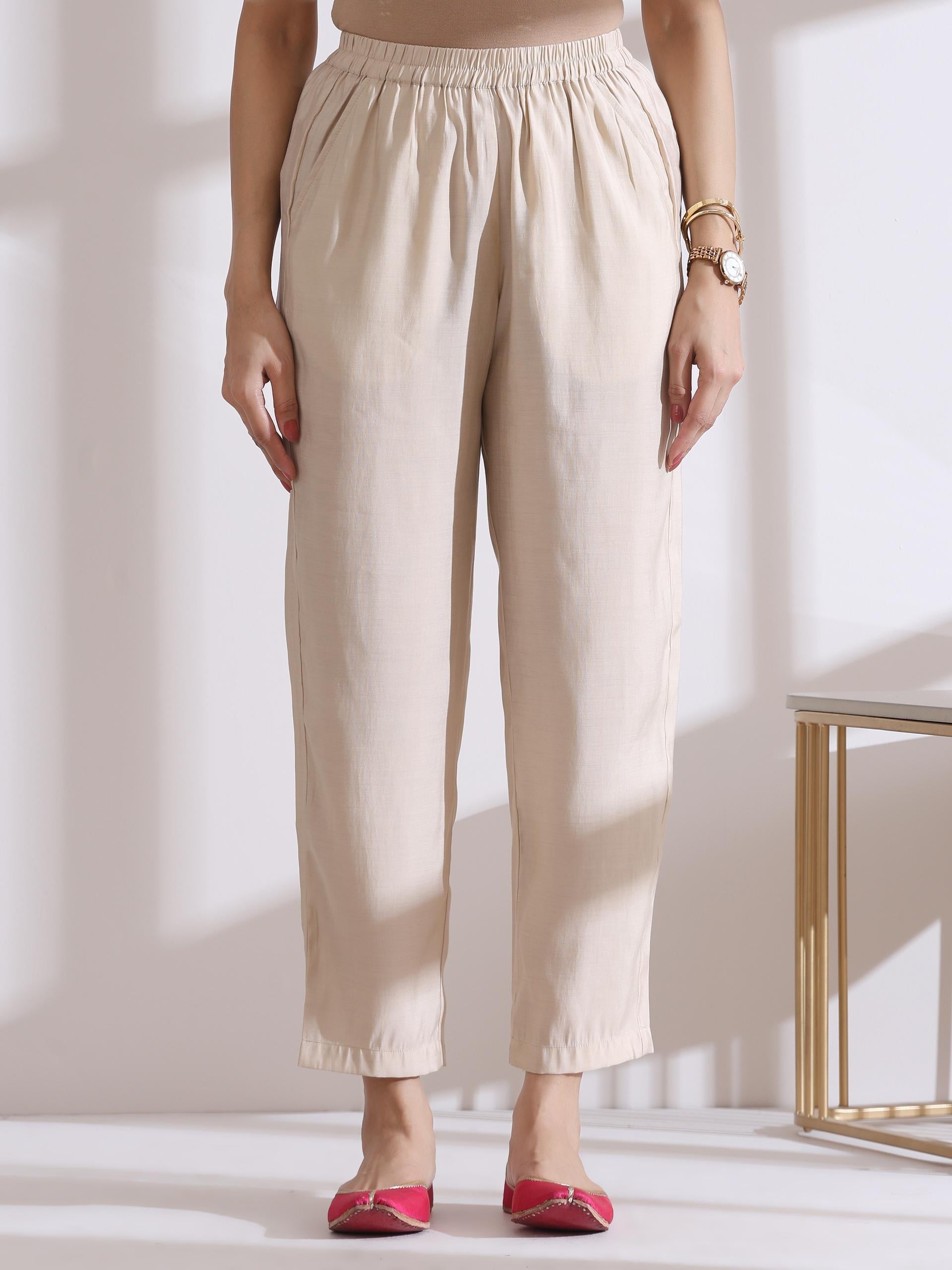 Dhiyona ST 1 Pc Airskin Cream Pants