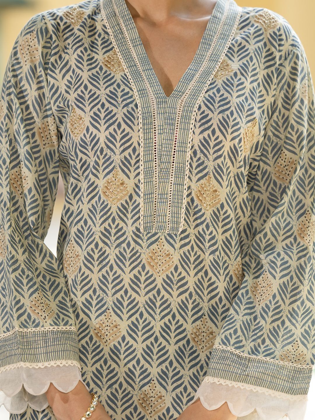 Dhiyona KL Women Ethnic Motifs Printed Regular Pure Cotton Kurta Set