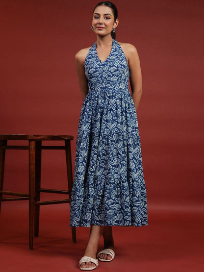 Dhiyona AY Women's Printed Halter Neck Dress