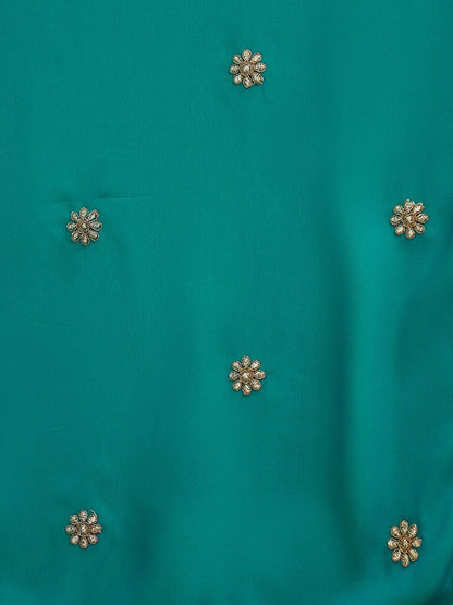 Dhiyona SN Zari Sequence Thread Embroidered Straight Kurta With Palazzos & Dupatta