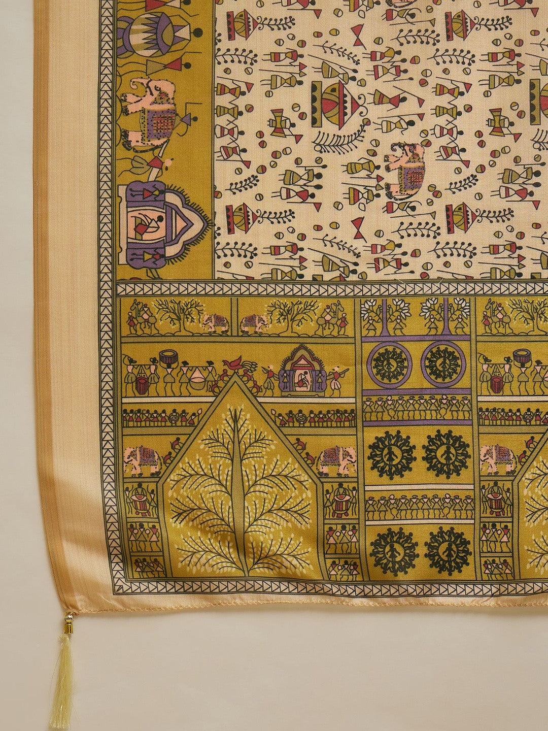 Printed Round Neck Kurta Trousers & Dupatta
