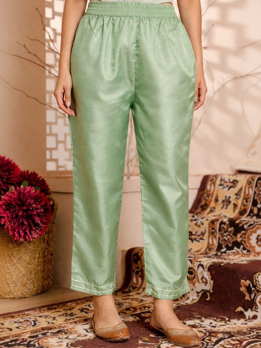 Women Ethnic Motifs Embroidered Regular Kurta with Trousers & With Dupatta
