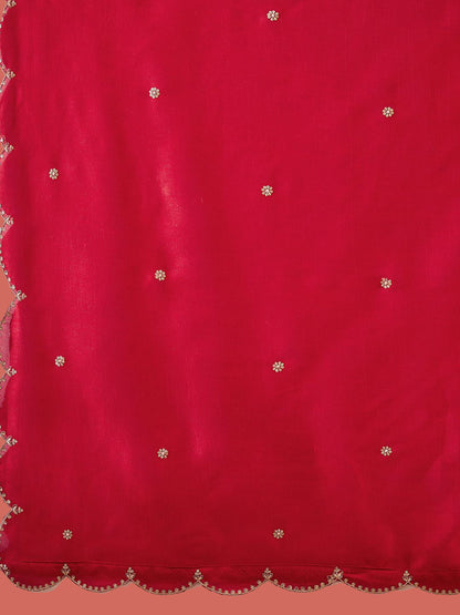 Zari Sequence Cut Work Emboridered Kurta Set With Dupatta