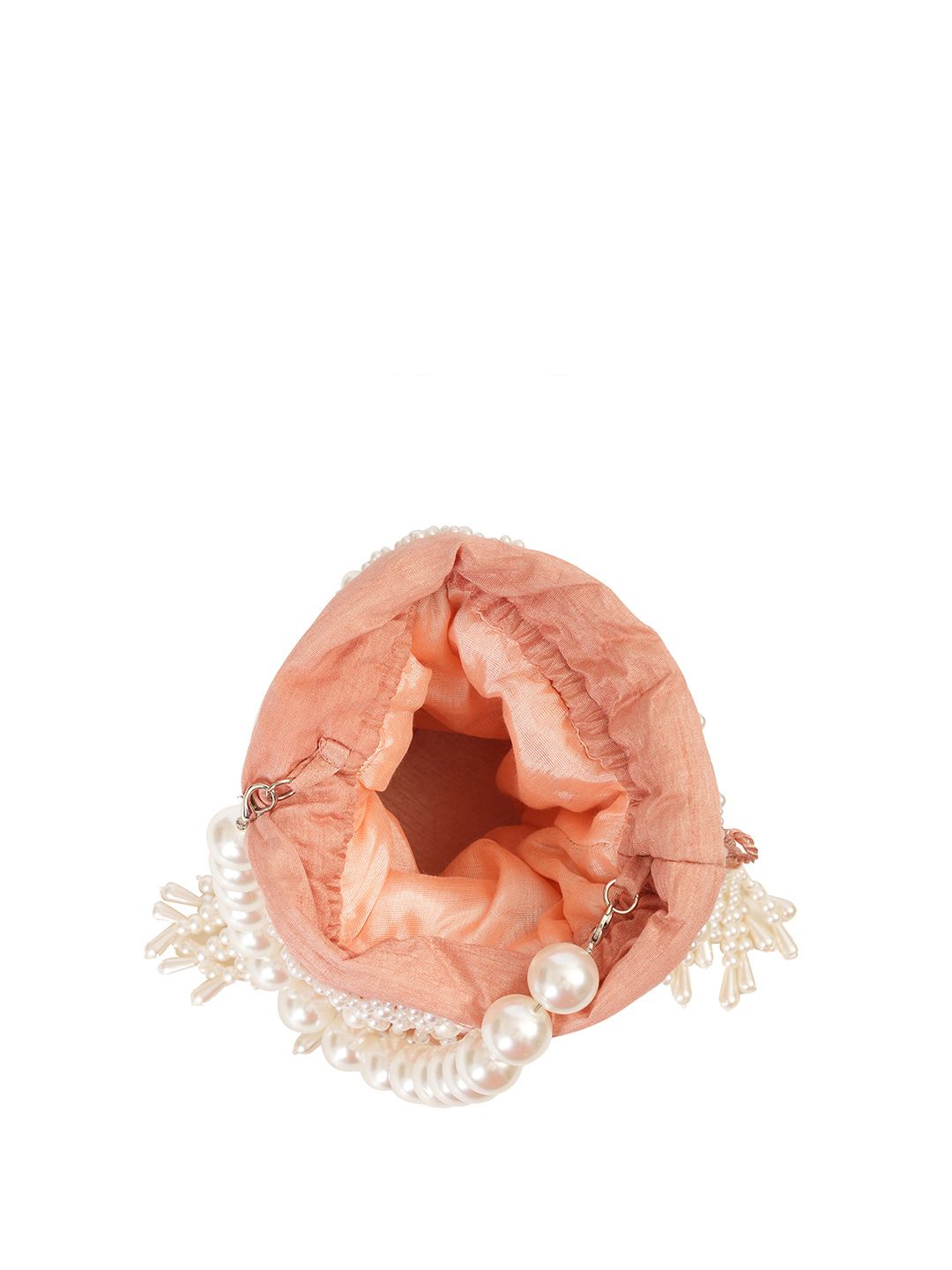 Dhiyona NR Pearls Embroidered Embellished Velvet Potli Clutch