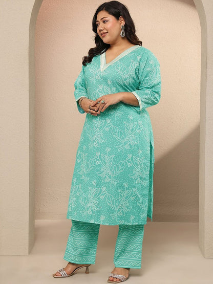 Dhiyona Women's Plus Size Ethnic Motifs Printed Kurta with Trousers & With Dupatta