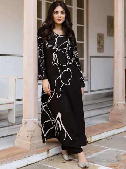 Printed Straight Kurta With Palazzos
