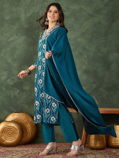 Dhiyona KL Women Printed Straight Kurta Set