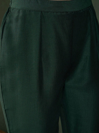 Floral Embroidered Sequinned Straight Kurta With Dupatta