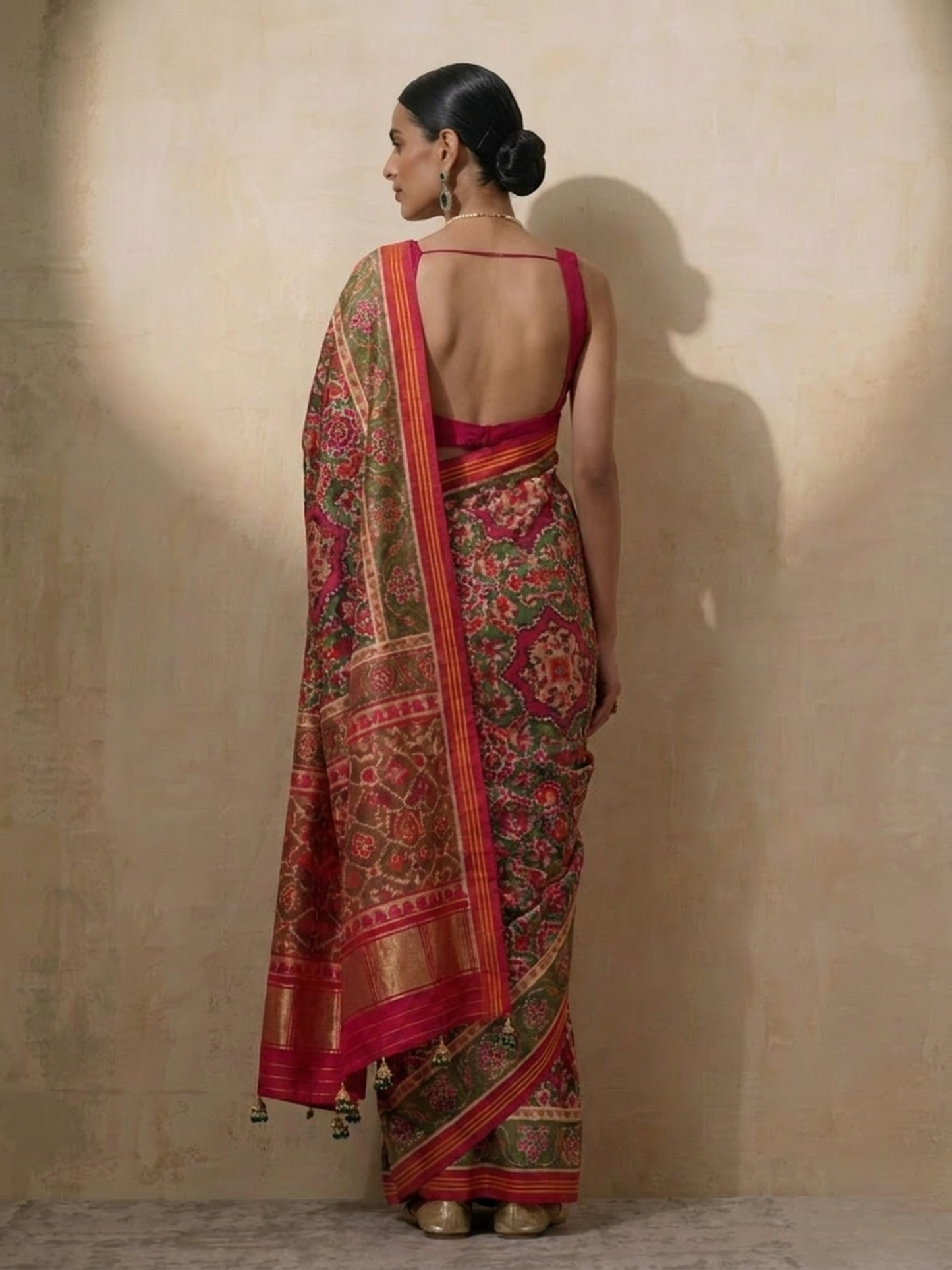 Dhiyona ST Red Silk patola saree with Self Blouse Fabric