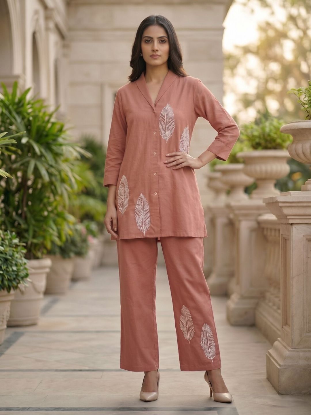 Sargi squash embroidery cotton co-ord set