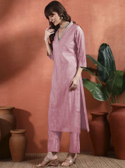 Women Ethnic Motifs Printed Regular Thread Work Kurta with Trousers