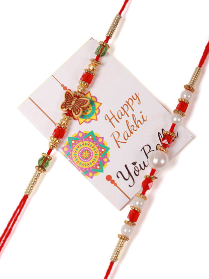 Dhiyona Unisex Set Of 2 Thread Rakhi