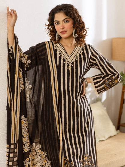 Kamli Sable Cotton Suit Set