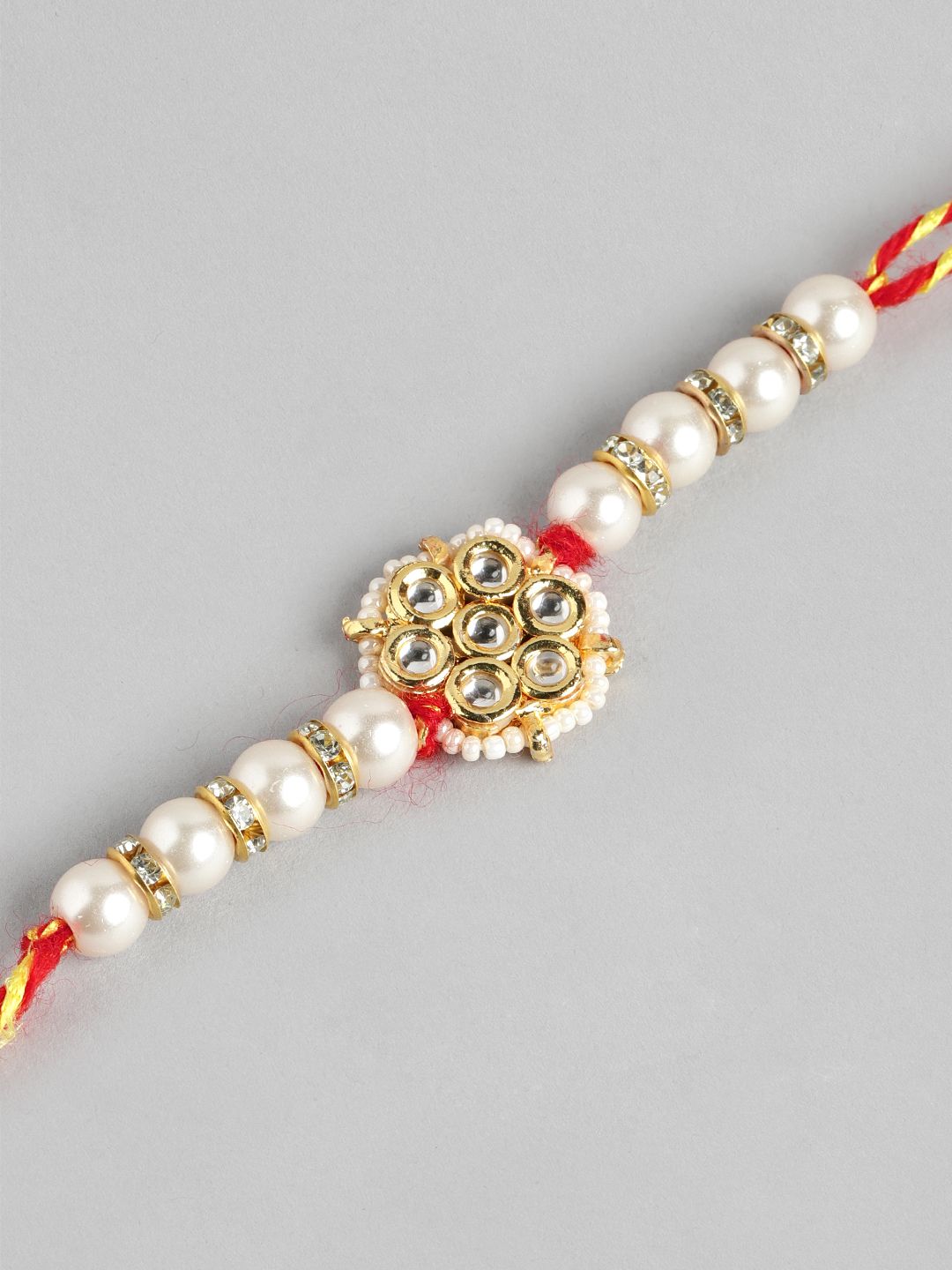 Dhiyona Unisex Set of 2 Beaded Bhai Bhabhi Rakhis With Roli & Chawal