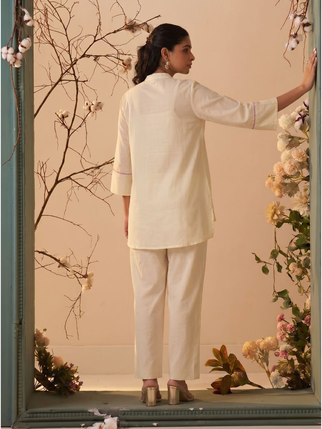 Tisca Harp embroidery Co-ord Set