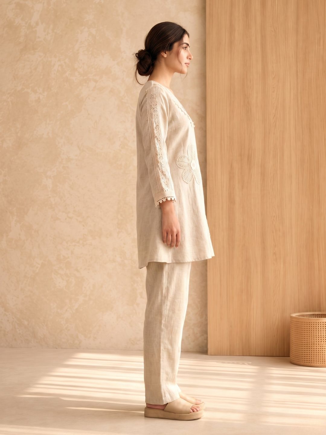 Sushi tan Embroidery Co-Ord set