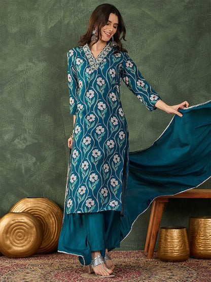Dhiyona KL Women Printed Straight Kurta Set
