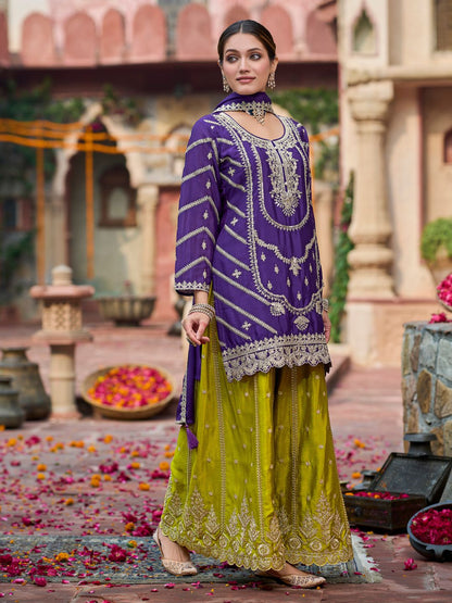 Kanupriya Orchid Fern Full work Suit Set