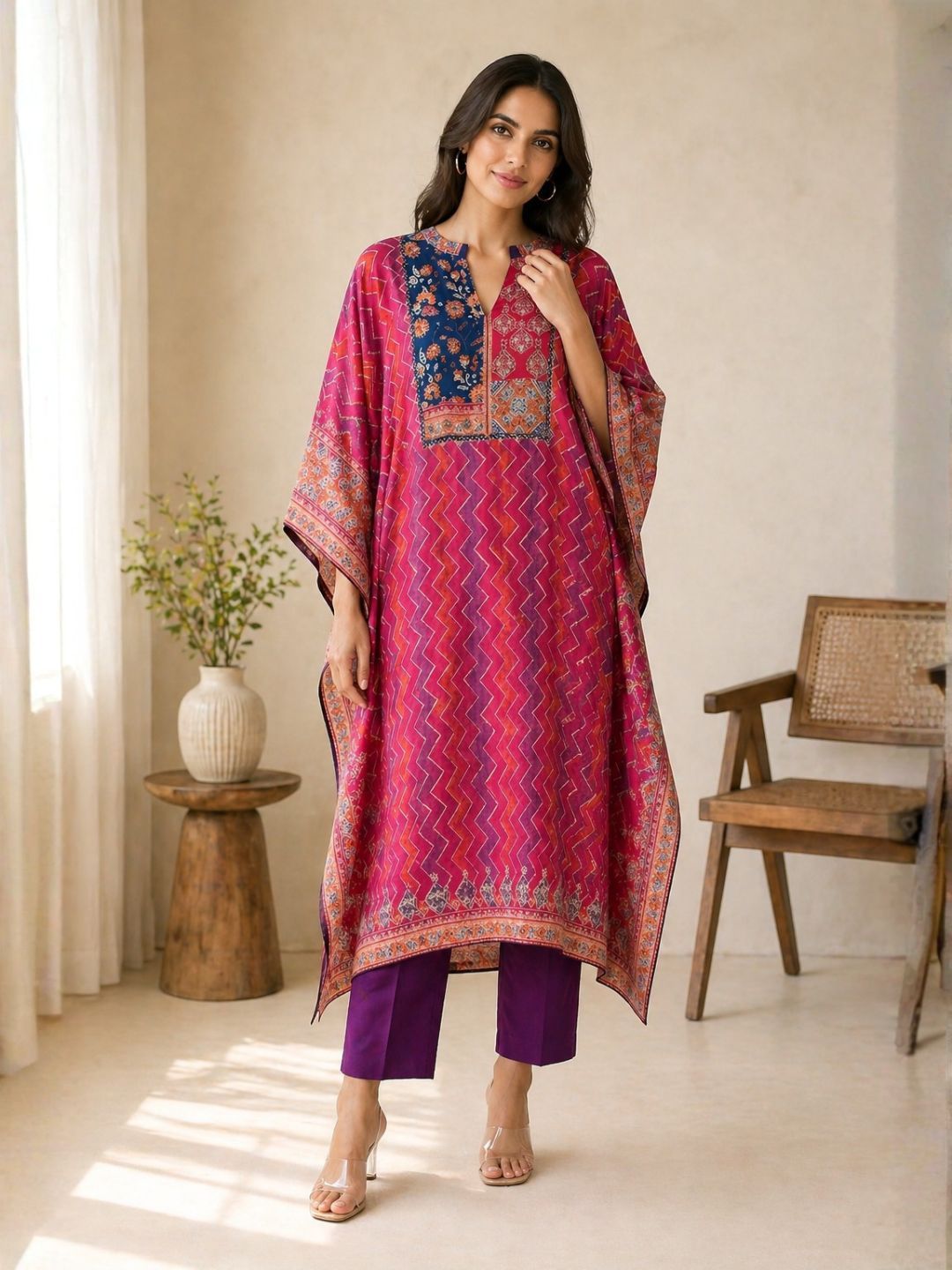 Maurya Ruby Premium Muslin Kaftan Pant Set